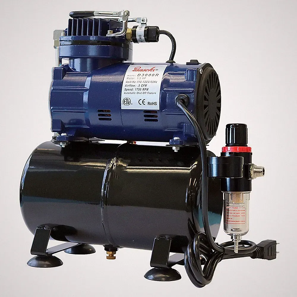 1/5 HP Airbrush Compressor with Tank, Regulator & Moisture Trap