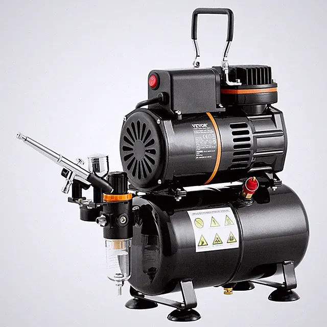 3.5L Dual Fan Compressor & 0.3mm Airbrush & Color Mixer & Cleaning Tools