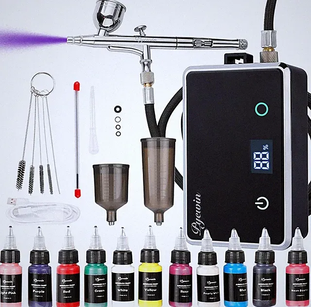 32PSI Cordless Airbrush Kit with Compressor - Portable Handheld Air Brush Gun wi