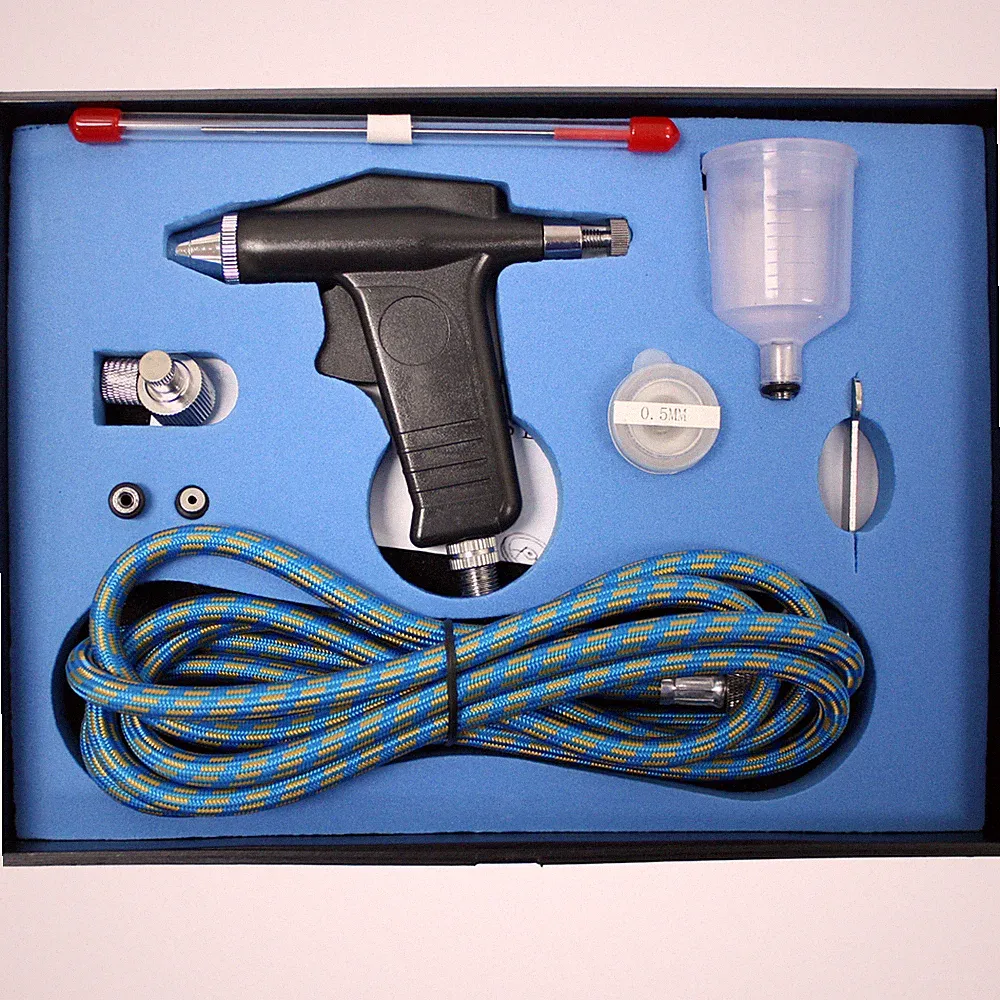 Airbrush Kit Air Brush Gun Hobby Airbrush Gun Hose for Art, Tattoo, Makeup, Cake