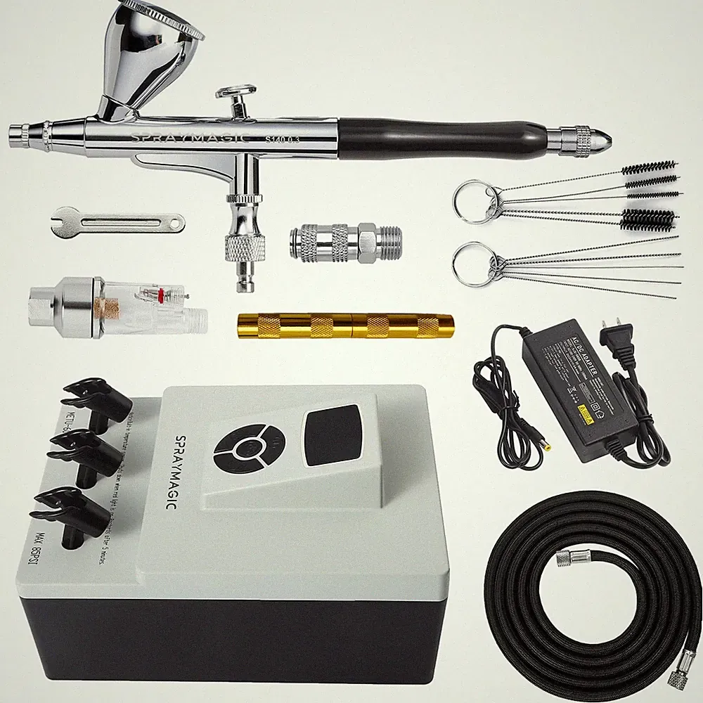 Airbrush Kit with Air Compressor - 85PSI Max Compressor, Air Brush Gun with 0...