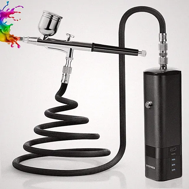 Airbrush Kit with Compressor, 32PSI Handheld Mini Air Brush Gun Set, Portable...