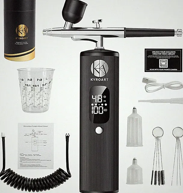 Airbrush Kit with Compressor - 48 PSI Cordless Airbrush Gun, Nail Airbrush M