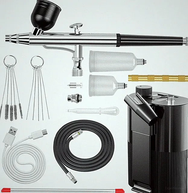 Airbrush Kit with Compressor High Pressure Air Brush Set Non-Clogging Airbrus...