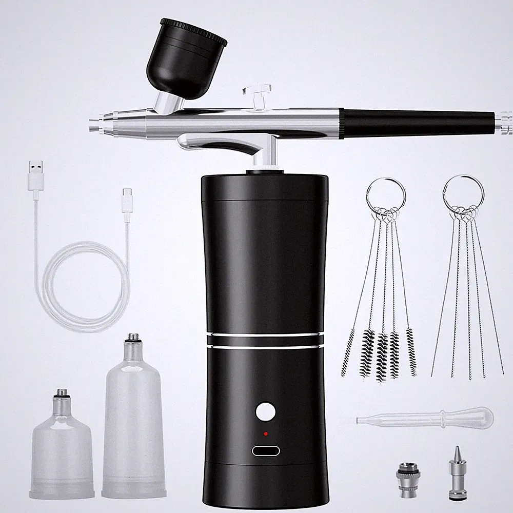 Airbrush Kit with Compressor Portable Air Brush Set Machine Mini Compressor