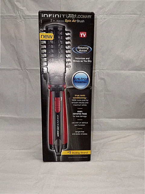 Conair Infiniti Pro Spin Rotating Air Brush Black /Red BRAND NEW NOS RARE
