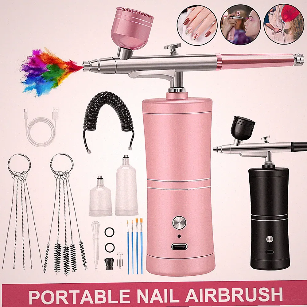 Cordless Airbrush-Kit Rechargeable Airbrush Compressor-Nail Airbrush Machine