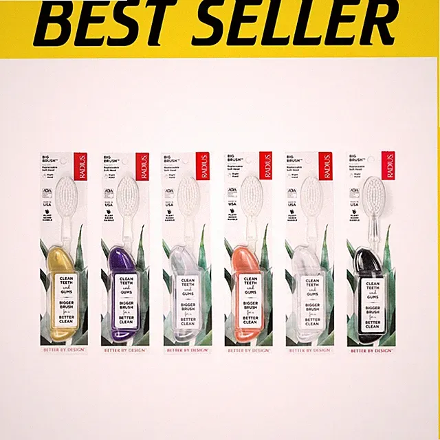 Eco-Friendly Replaceable Head Toothbrush - 6 Pack