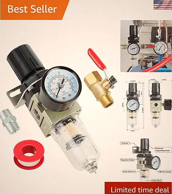 Efficient 1/4 Inch Air Filter Regulator Combo - Protects Tools & Ensures Quality
