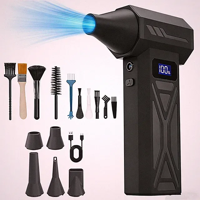 Electric Air Duster 300000RPM Brushles 4 Speed Turbo Fan Fit for Keyboards,Car