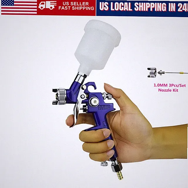 IN US! Mini HVLP Air Paint Spray Gun Auto Car Detail Touch Up Air Brush Gravity