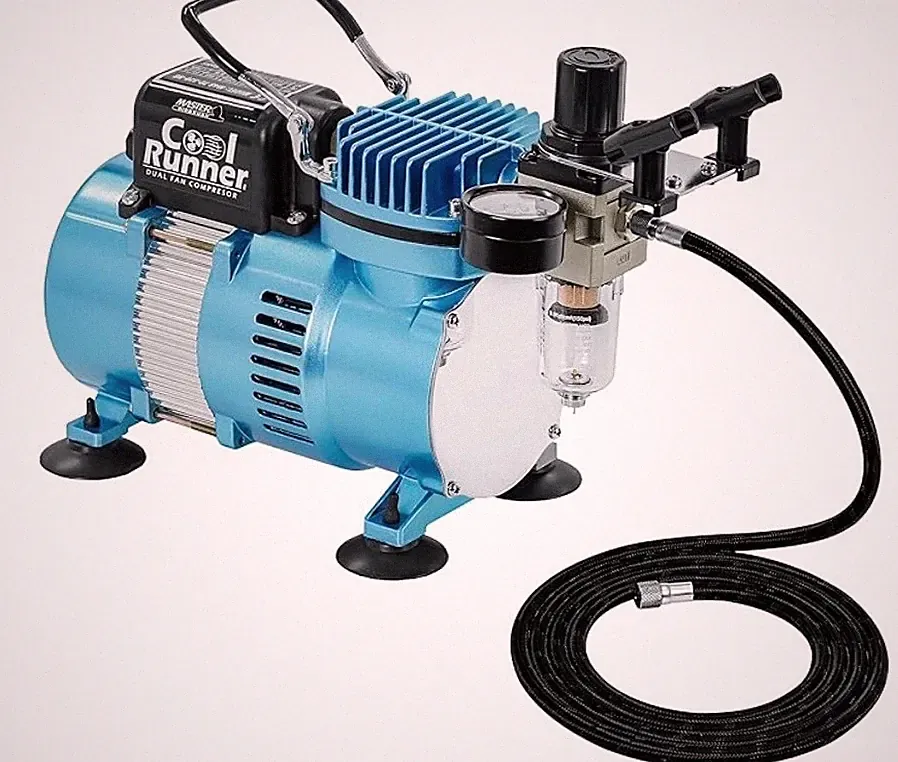 Master Airbrush Air Brush Kit with Air Compressor TC-320, 1/5 HP Cool Runner II