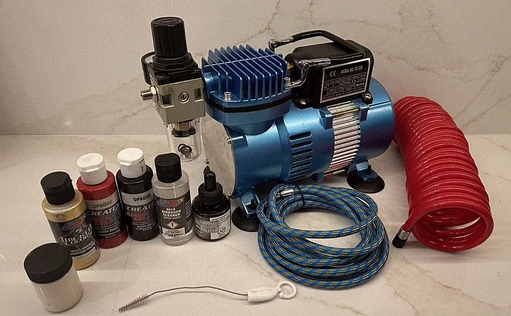 Master Airbrush Air Brush Kit with Air Compressor TC-320, Airbrush Colors & More