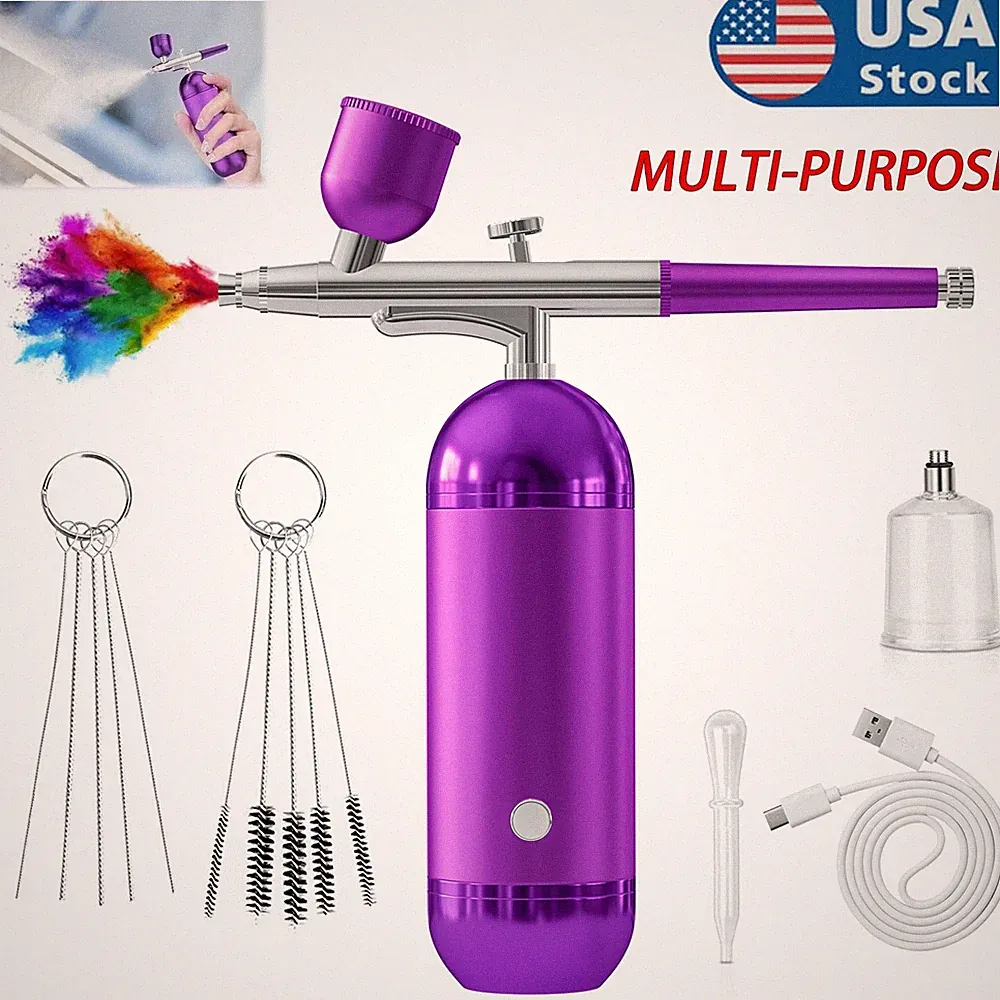 Portable Air Compressor Airbrush Kit for Painting Nail Art Tattoo and Spray Gun