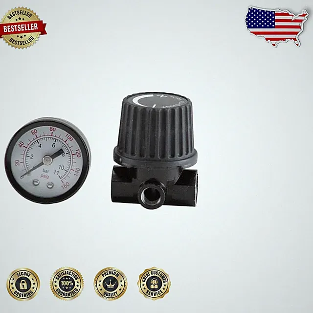 Portable Air Regulator Gauge 1/4" NPT Airbrushing Kit Lightweight Durable