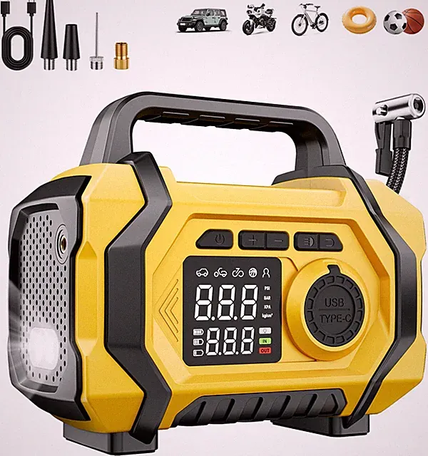 Tire Inflator Portable Compressor, 6X Fast 150PSI Pump for Car Tires, Cordles...