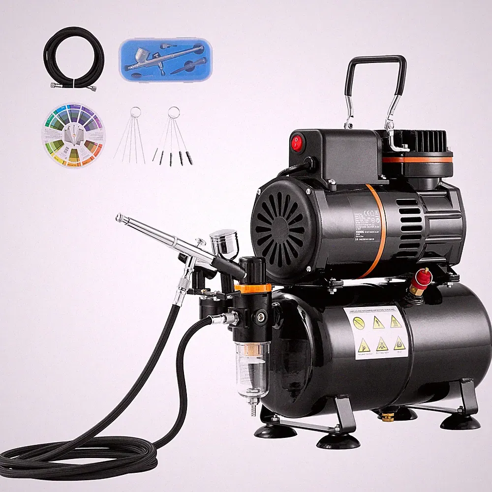 Uimoso Airbrush Kit Dual Fan Air Tank Compressor System Kit with 3.5L Air Tank
