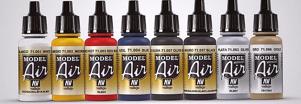 Vallejo Model Air Acrylic Hobby Paints : 17ml Bottles For Airbrushing & Brushing